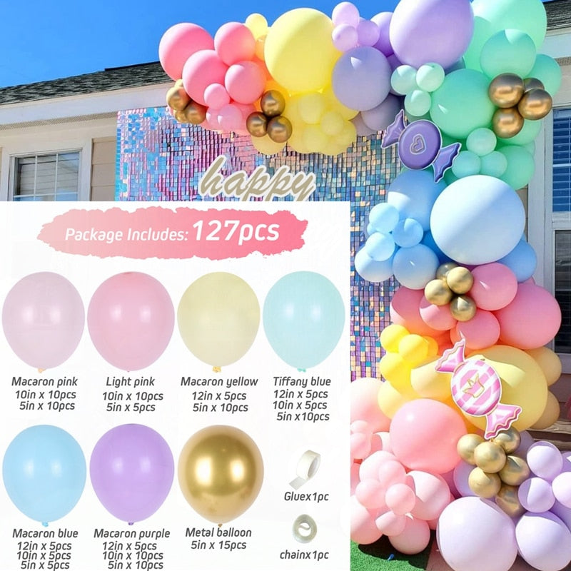 Purple Pink Balloons Garland Arch Kit Macaroon Latex Ballons Wedding Birthday Party Decor Kids Adult Girl Baby Shower Ballon Inflatable Decorations