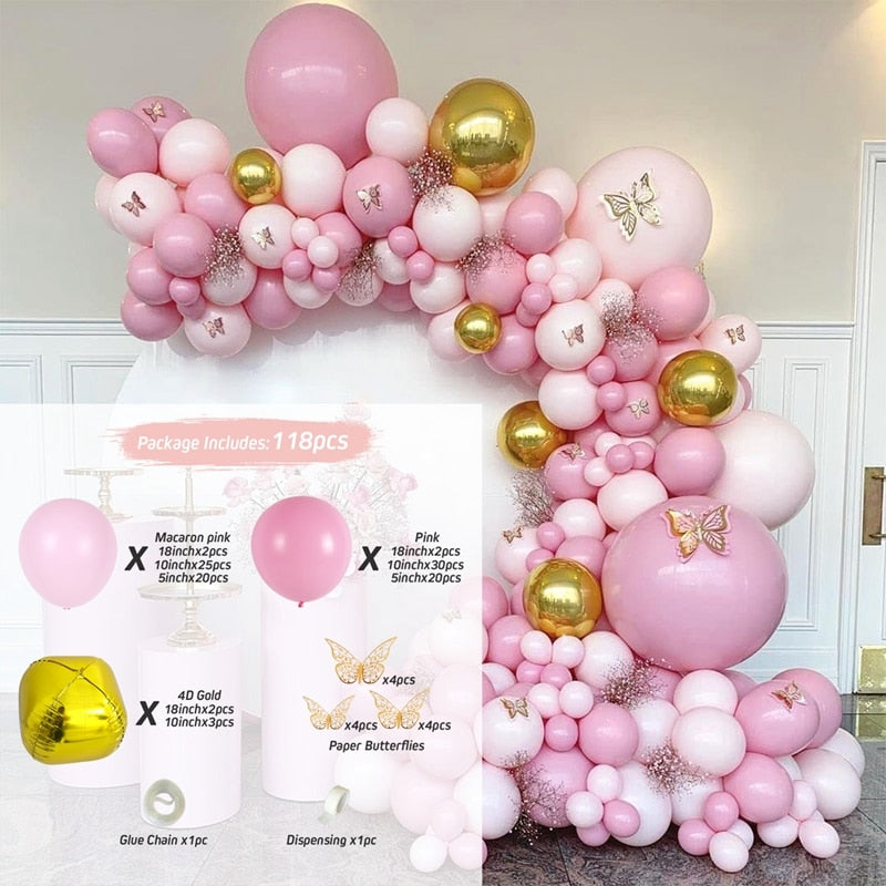 Purple Pink Balloons Garland Arch Kit Macaroon Latex Ballons Wedding Birthday Party Decor Kids Adult Girl Baby Shower Ballon Inflatable Decorations