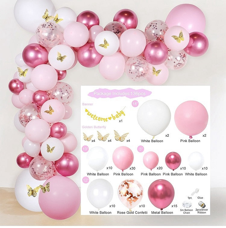 Purple Pink Balloons Garland Arch Kit Macaroon Latex Ballons Wedding Birthday Party Decor Kids Adult Girl Baby Shower Ballon Inflatable Decorations