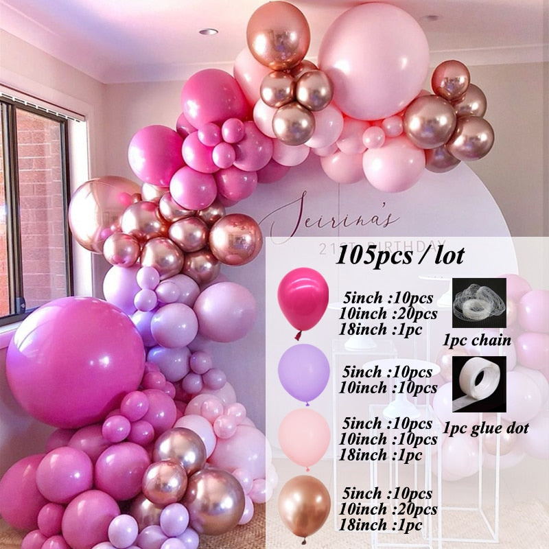 Purple Pink Balloons Garland Arch Kit Macaroon Latex Ballons Wedding Birthday Party Decor Kids Adult Girl Baby Shower Ballon Inflatable Decorations