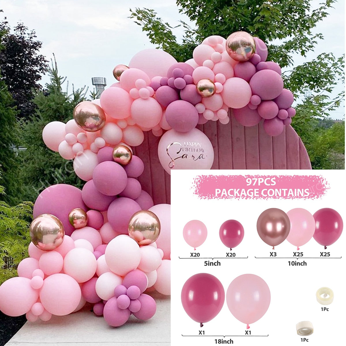 Purple Pink Balloons Garland Arch Kit Macaroon Latex Ballons Wedding Birthday Party Decor Kids Adult Girl Baby Shower Ballon Inflatable Decorations