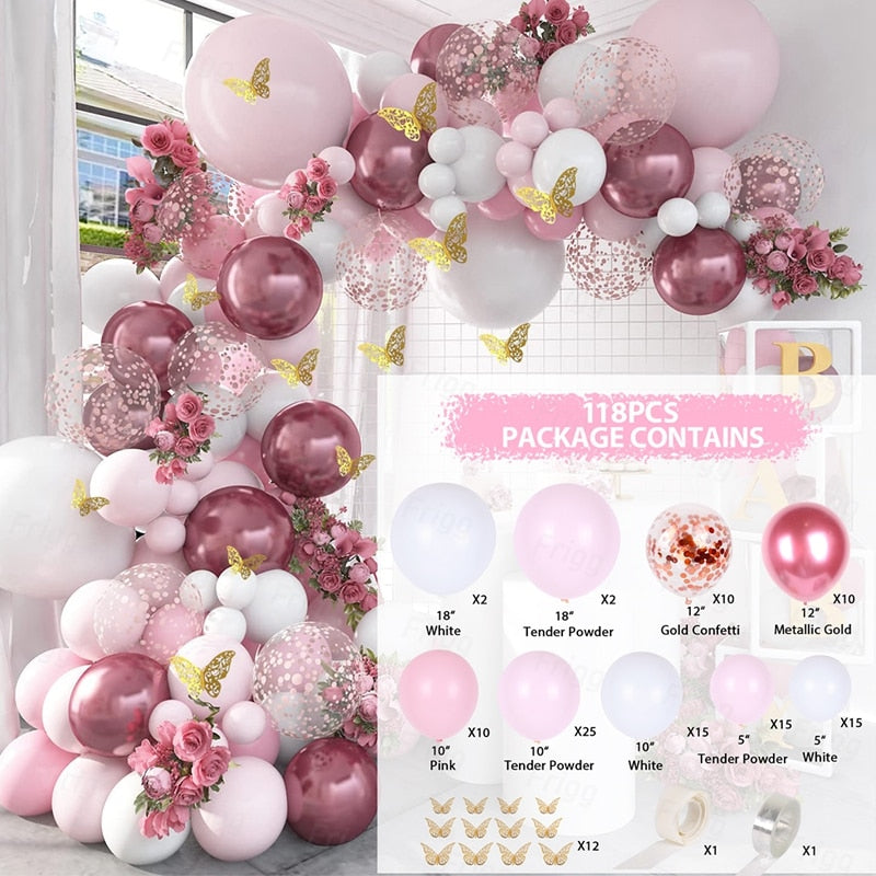 Purple Pink Balloons Garland Arch Kit Macaroon Latex Ballons Wedding Birthday Party Decor Kids Adult Girl Baby Shower Ballon Inflatable Decorations