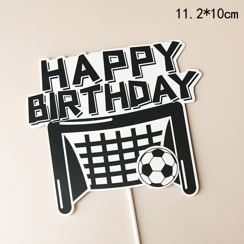 World Cup Football Basketball Cake Topper Happy Birthday Theme Style Kid Boy Party Soccer Decoration Supplies Flags 