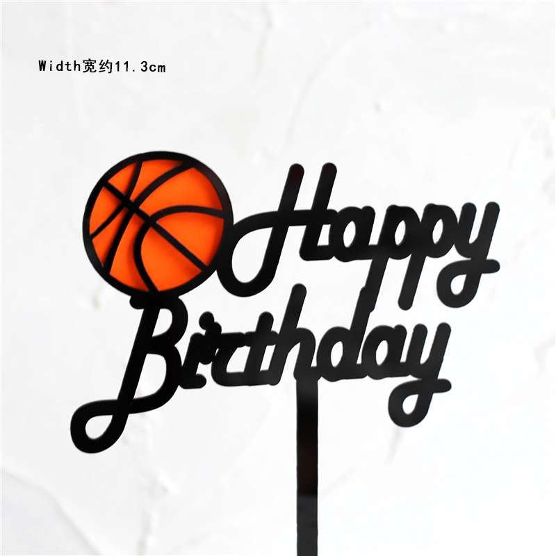 1Set/lot Basketball Theme Party Happy Birthday Banner Cake Topper Kids Boy Birthday Party Basketball Cake Decorations Supplies PartyDecorHQ