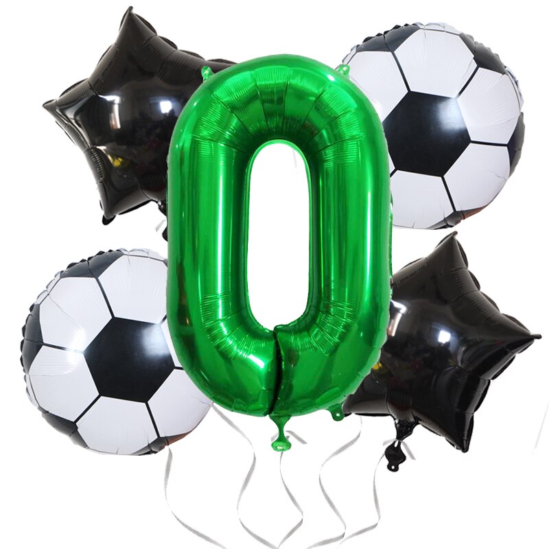 Football Balloons Birthday Party Decorations Foil Globos Kids Boy Cup Number Balloon Ball Soccer Sports Supplies 