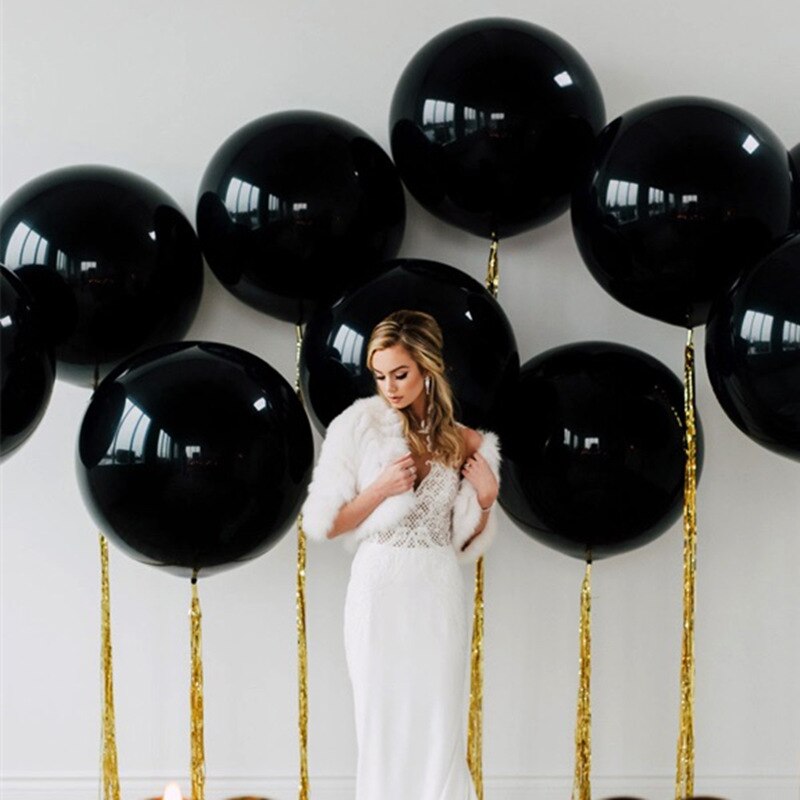 Matte Black Balloons inch Wedding Latex Balloon Baby Bridal Birthday Party Decoration Air Helium Adult Globos 