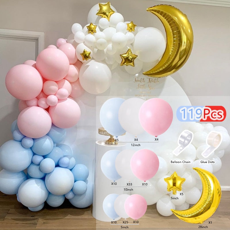 Balloons Arch Set Pink White Green Baloon Garland Baby Baptism Shower Balloon Kit Birthday Party Wedding Decoration 