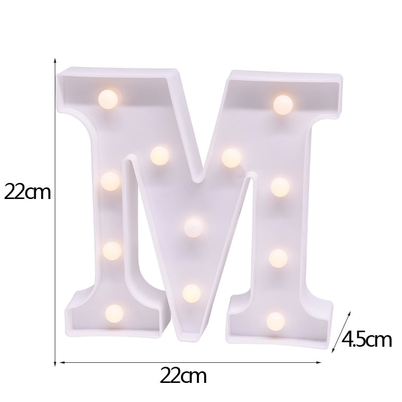 Pc LED Letter Night Light Alphabet Heart Number Plastic Wedding Valentines Day Ornament Birthday Party DIY Decoration 