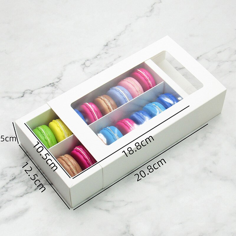 pcs Macaron Package Box Kraft Paper Gift Baking Biscuit Packaging Window Wedding Birthday Party Supplies 