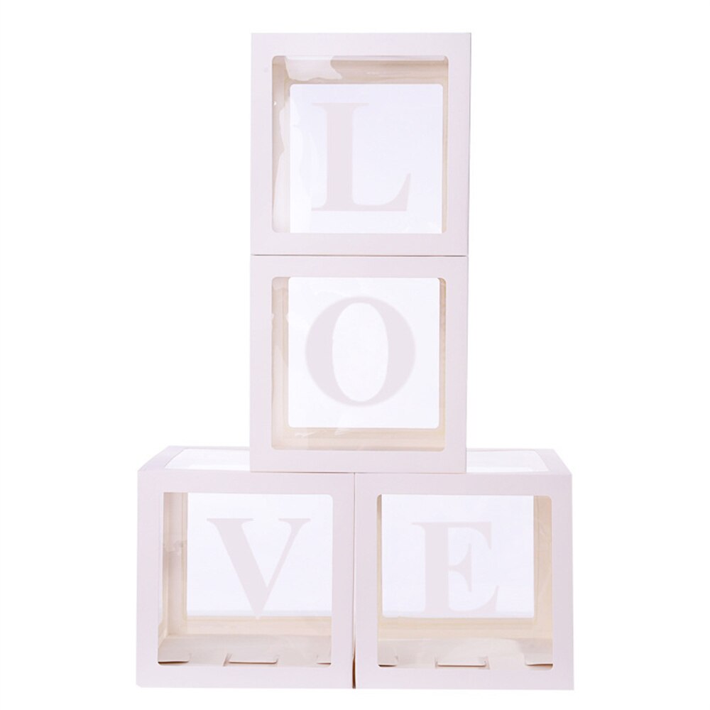 pcs/Set Alphabet Transparent packing Box Latex Balloon Baby Love Wedding Birthday Party Decor Shower 