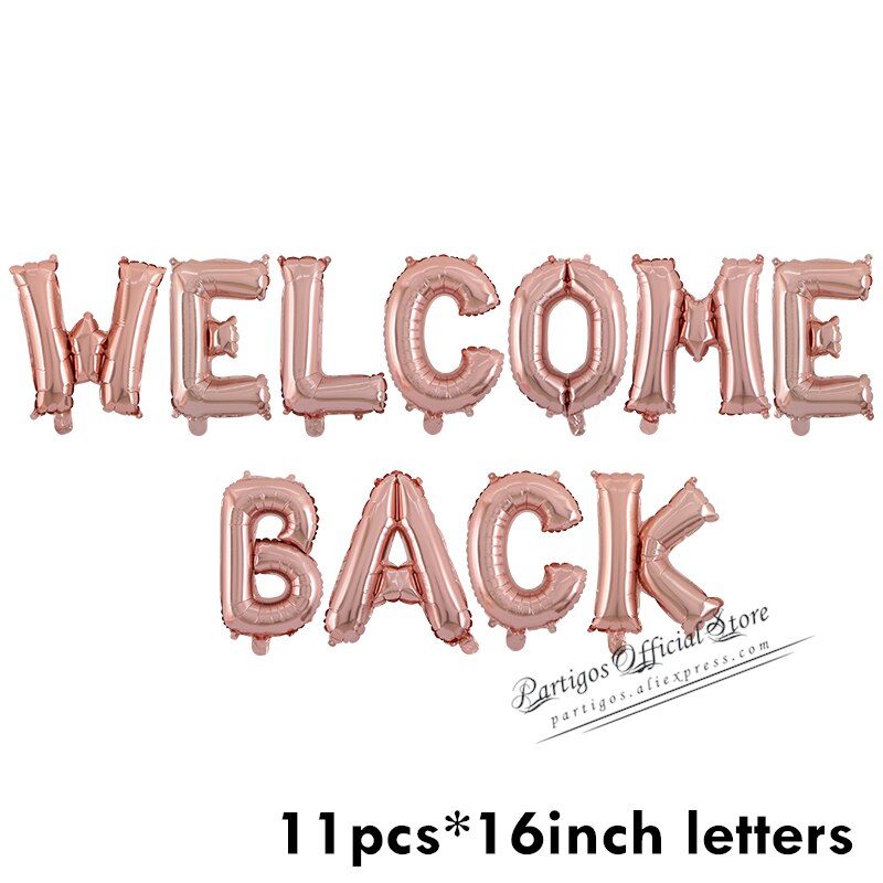 set inch Rose Gold Welcome Home Letter Foil Balloons Back Event Party supplies Inflatable Air globals Decor 