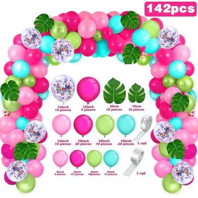 Tropical Hawaiian Balloon Garland Arch Kit Ballon Baby Shower Confetti Balloon Birthday Summer Hawaii Party Decor Wedding Party PartyDecorHQ