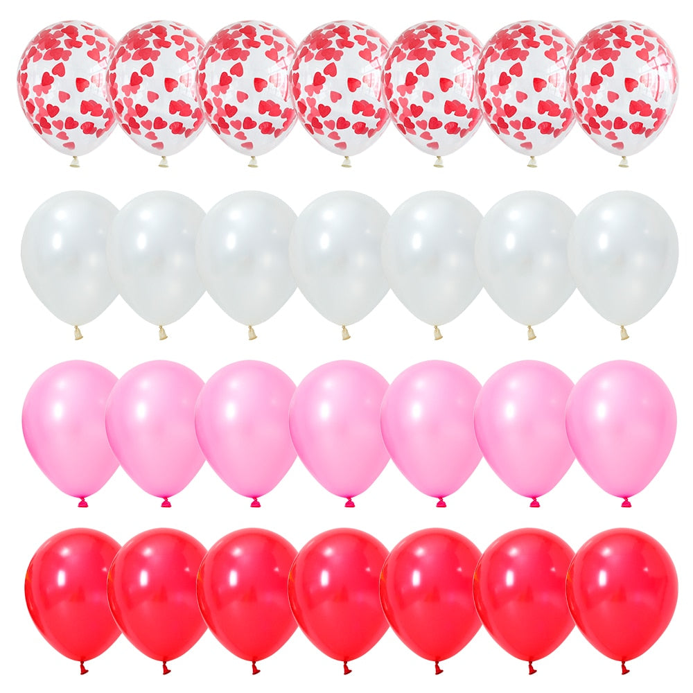 Pcs Inch Mix Red Pink Latex Balloons Heart Confetti Globos Wedding Destinations Valentine's Day Gifts Bride Party Supplies 