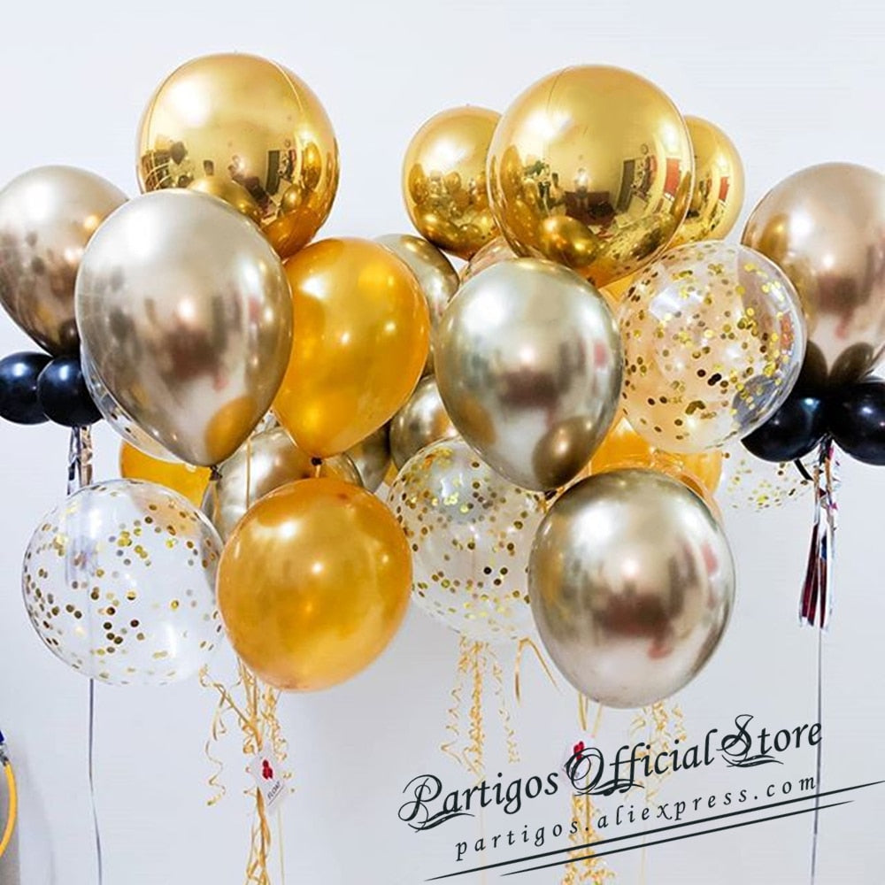 pcs inch Chrome balloons metallic helium globos birthday party decor giant ball balloon chains wedding bridal shiny 