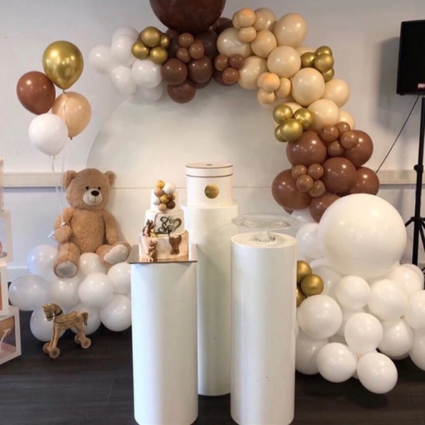 pcs Coffee Apricot Balloons Garland Birthday Wedding Decorations Arch Skin Gold Latex Balloon Baby Shower Party Decor Inflatable