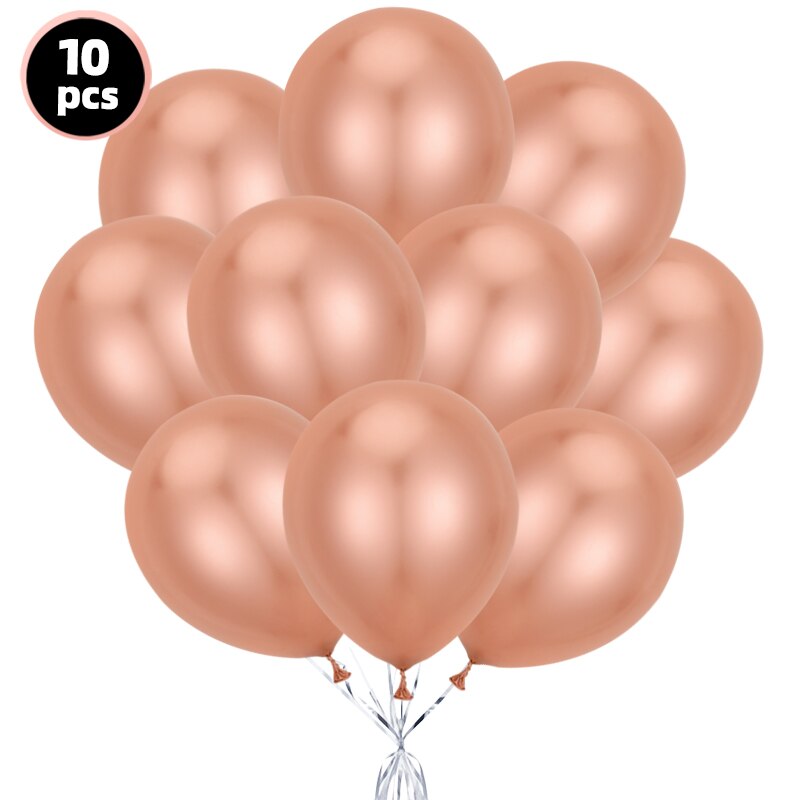 pcs Metal Balloons Happy Birthday Party Decoration Globos Chrome Latex Balon Baby Shower Wedding Valentine's Day Decor 