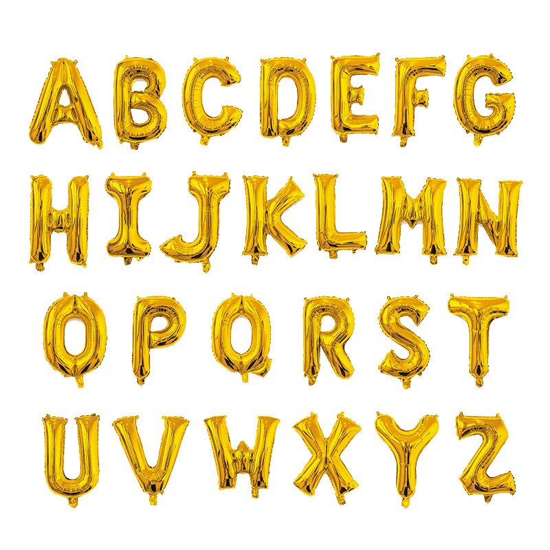 pcs inch Alphabet Foil balloons Gold Silver Rose Letter Air balloon birthday party decoration kids Anniversary Gloobs 