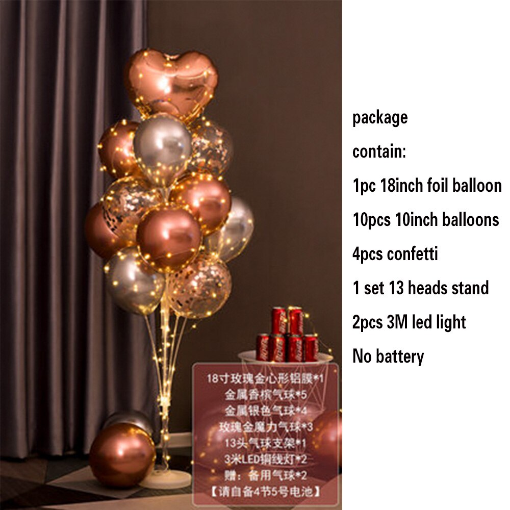 Table Balloons Stand Kit String Light Centerpiece Balloon Birthday Baby Shower Christmas Party Decorations 