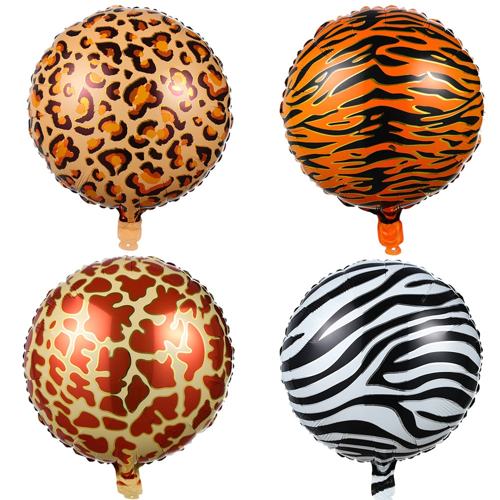 Pcs Jungle Animal Foil Balloons Kids Safari Party Decorations Tiger Zebra Leopard Helium Globos Boys Birthday Decors 