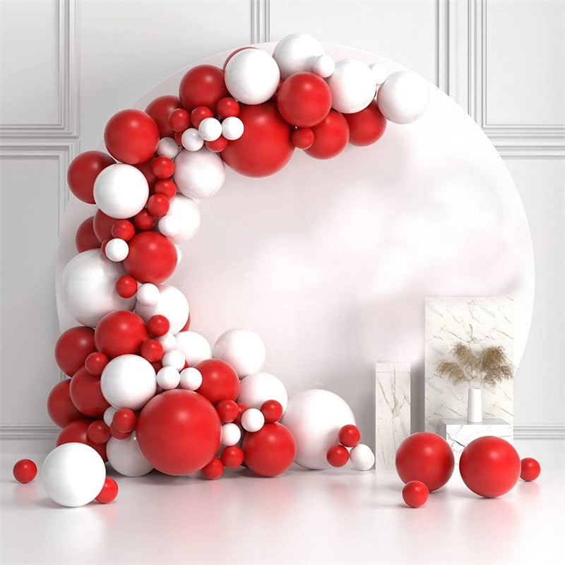 pcs Red White Balloon Garland Arch Kit Kids Baby Shower Birthday Valentine's Day Engagement Wedding Party Decoration Balloons Inflatable Decorations