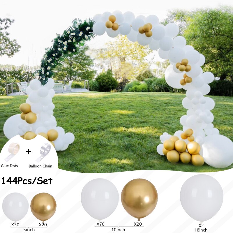 Pcs Macaron Balloons Arch Set White Gold Balloon Garland Baby Baptism Shower wedding Birthday Party Decoration Inflatable Decorations