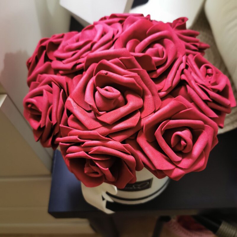 pcs cm Artificial Foam Rose Flower Wedding Decoration Bridal Bouquet DIY Wreath Craft Home Garden Decor Fake Floral 