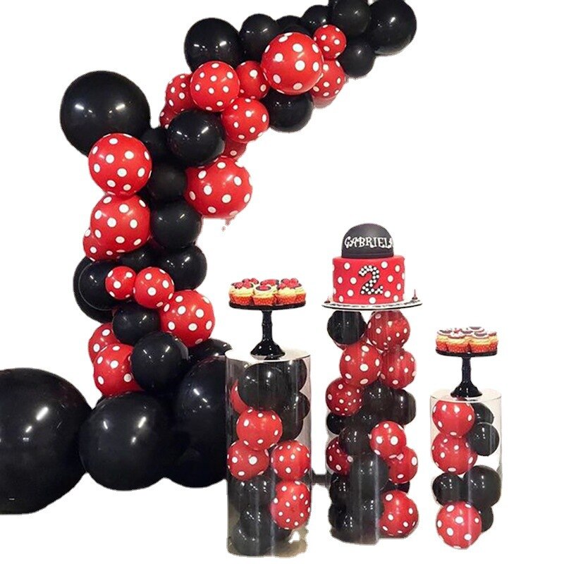 pcs Black Red Spots Latex Balloon Garland Arch Kit Boy Girl Baby Shower Party Supplies Birthday Decoration Inflatable Decorations