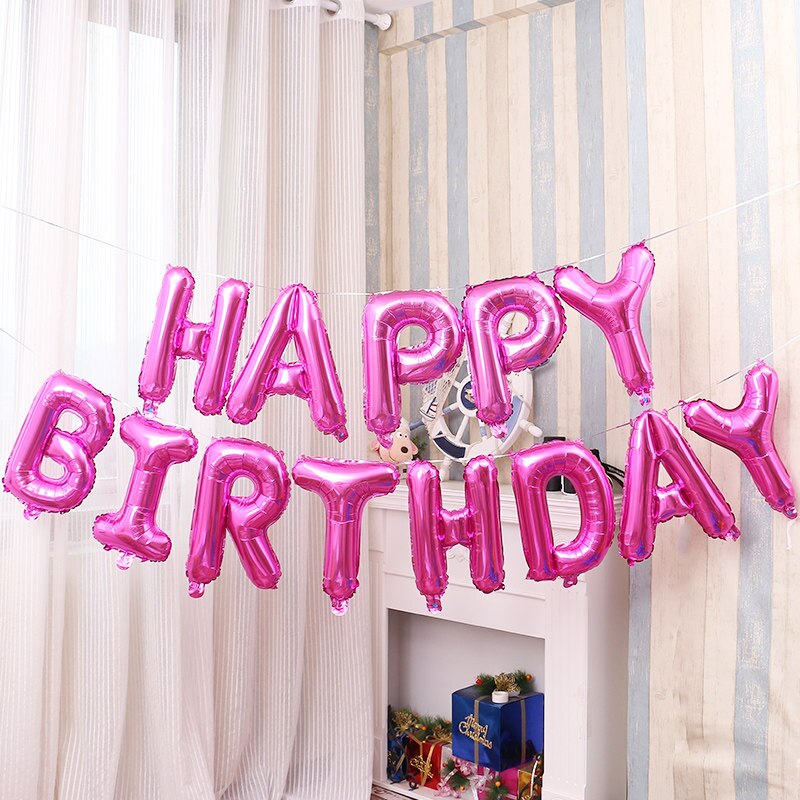 Happy Birthday Decoration Balloons Rose Gold Letter Foil Ballons love Banner Party Decor Globos Balony Anniversa 