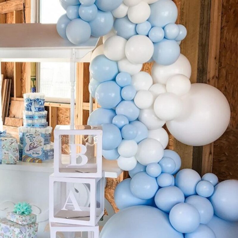 Macaron Balloons Arch Set blue White Balloon Garland Baby Baptism Shower Birthday Party Kit Anniversary Dec Inflatable Decorations