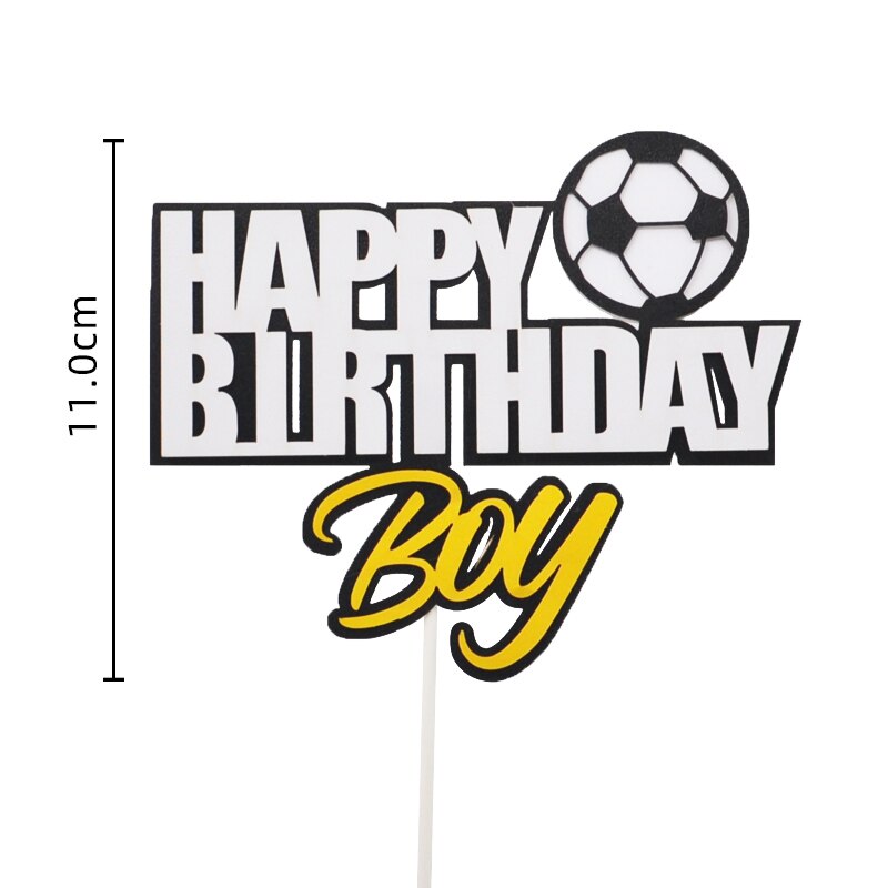 Football Basketball Theme Cake Topper Lovely Boy Soccer Ornaments Kid Birthday Happy Baking Cakes Decoration Supplies Flags 