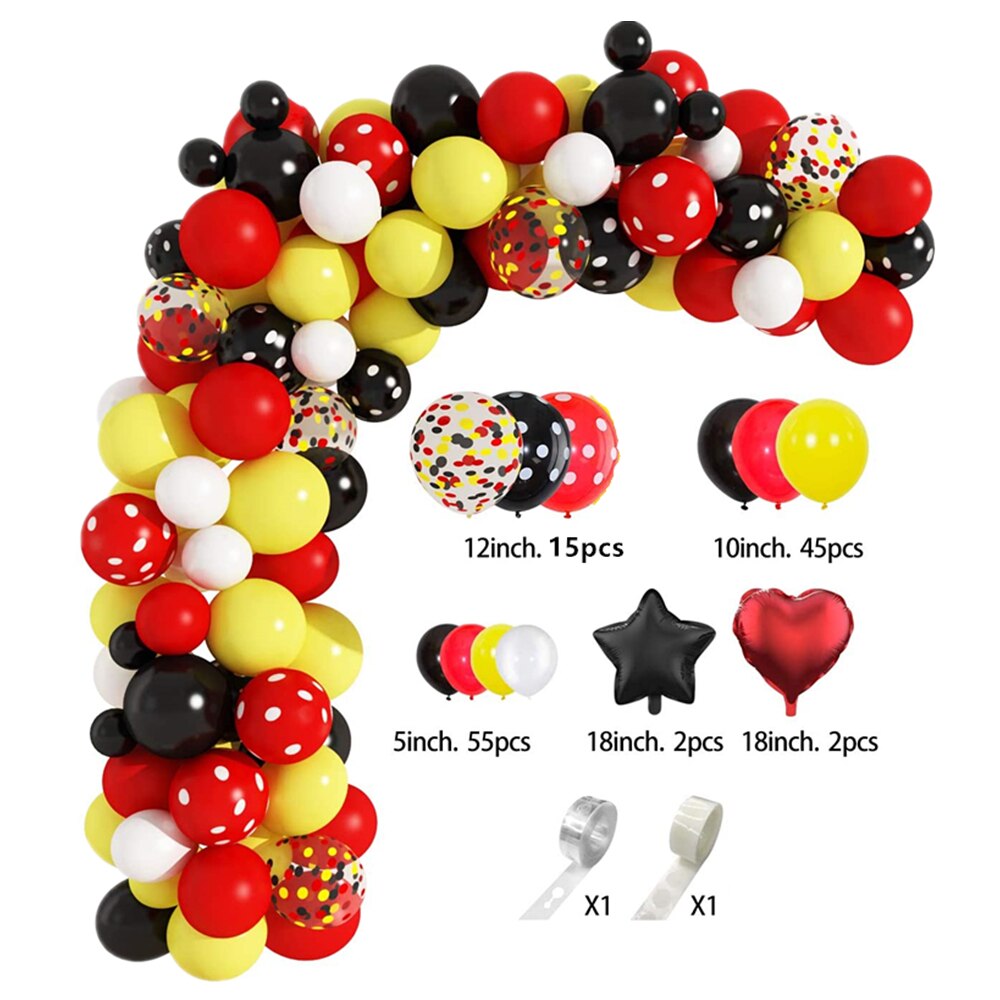 pcs Red Yellow Black Balloon Garland Arch Kit Polka Dot Latex Baby Shower Wedding Birthday Party Decorations Balls Inflatable