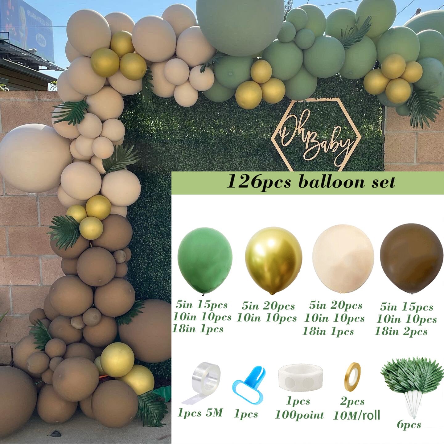 Retro Olive Green DIY Balloon Arch Garland Kit Baby Shower Bridal Birthday Party Wedding Engagement Graduation Decor Inflatable Decorations