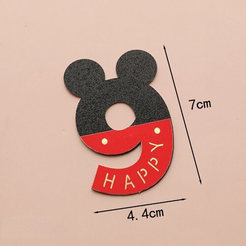 Creative Baby Happy Birthday Cute Mice Ear Number Cake Topper for Kids Birthday Party Cake Decorating Supplies Baby Shower PartyDecorHQ