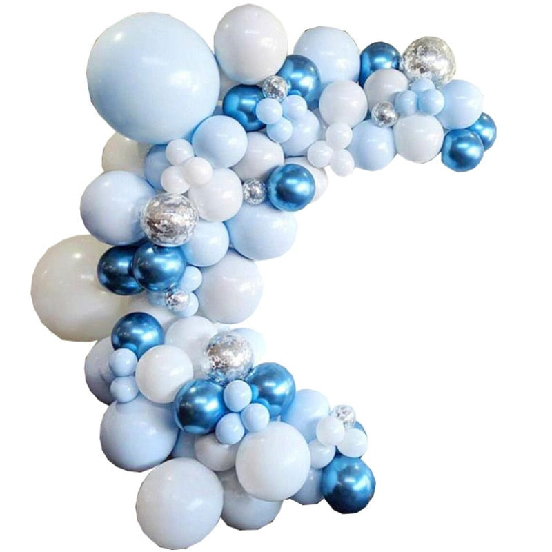 pcs Blue Ocean Latex Balloon Arch Kit boy girl Birthday baby shower Wedding Party Supplies Confetti Balloons Garland Inflatable Decorations