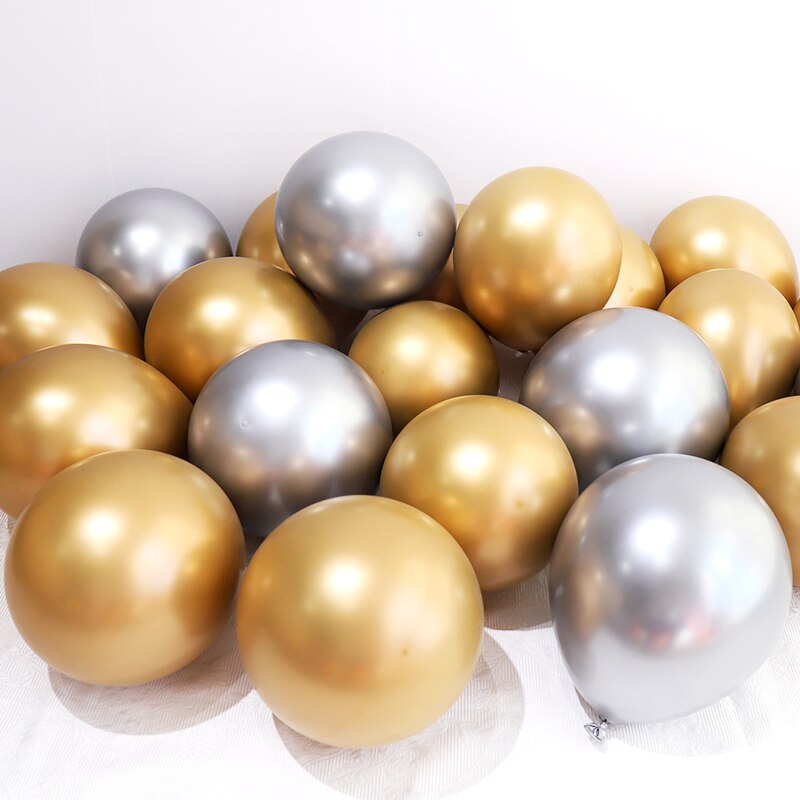 pcs inch Rose Gold Metallic Chrome Balloons Glossy Metal Latex Helium Balls Wedding Birthday Baby Shower Decorations 