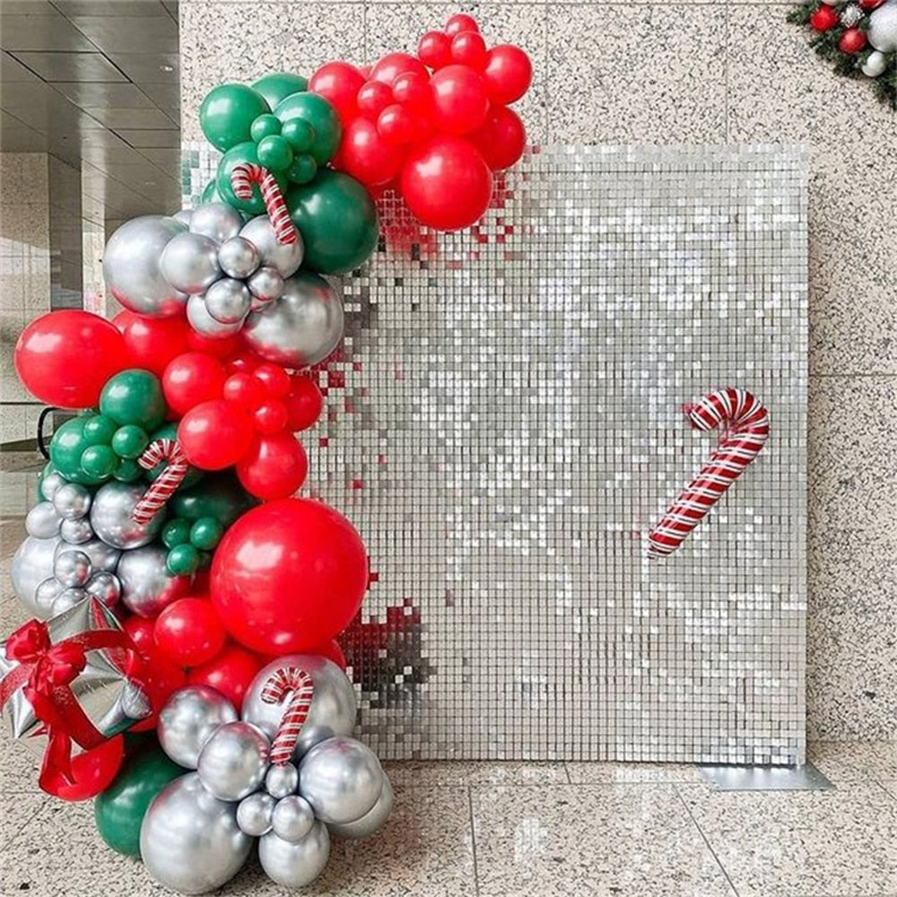 Pcs Red Green Christmas Balloons Garland Arch Chain Candy Canes Foil Balloon Xmas New Year Decorations Navidad Inflatable Party