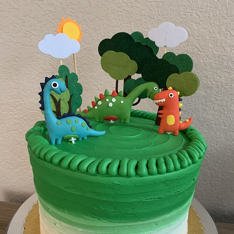 Dinosaur Cake Topper Dino Birthday Party Decoration Boy Girl Kids Forest Animal Decorations Baby Shower Supplies 