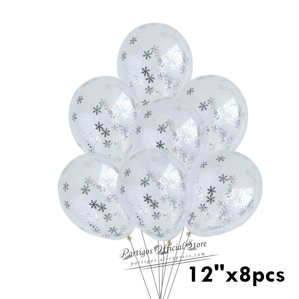 set Mix Snowflake Foil Balloons inch Ice blue number ballons Winter ice snow Party Birthday party Decoration Elsa Ballon 