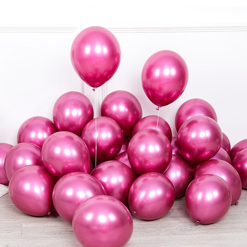 pcs inch mixed Chrome metallic shiny Latex Balloons Wedding birthday Party Decors supplies helium globos bulk sell 