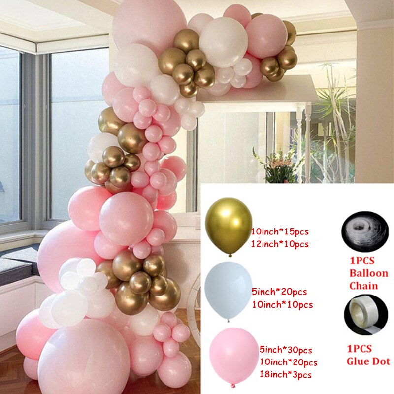 Balloons Garland Arch Kit Blue White Latex Wedding Decor Baby Shower Birthday Party Backgound Globos Supplies Inflatable Decorations