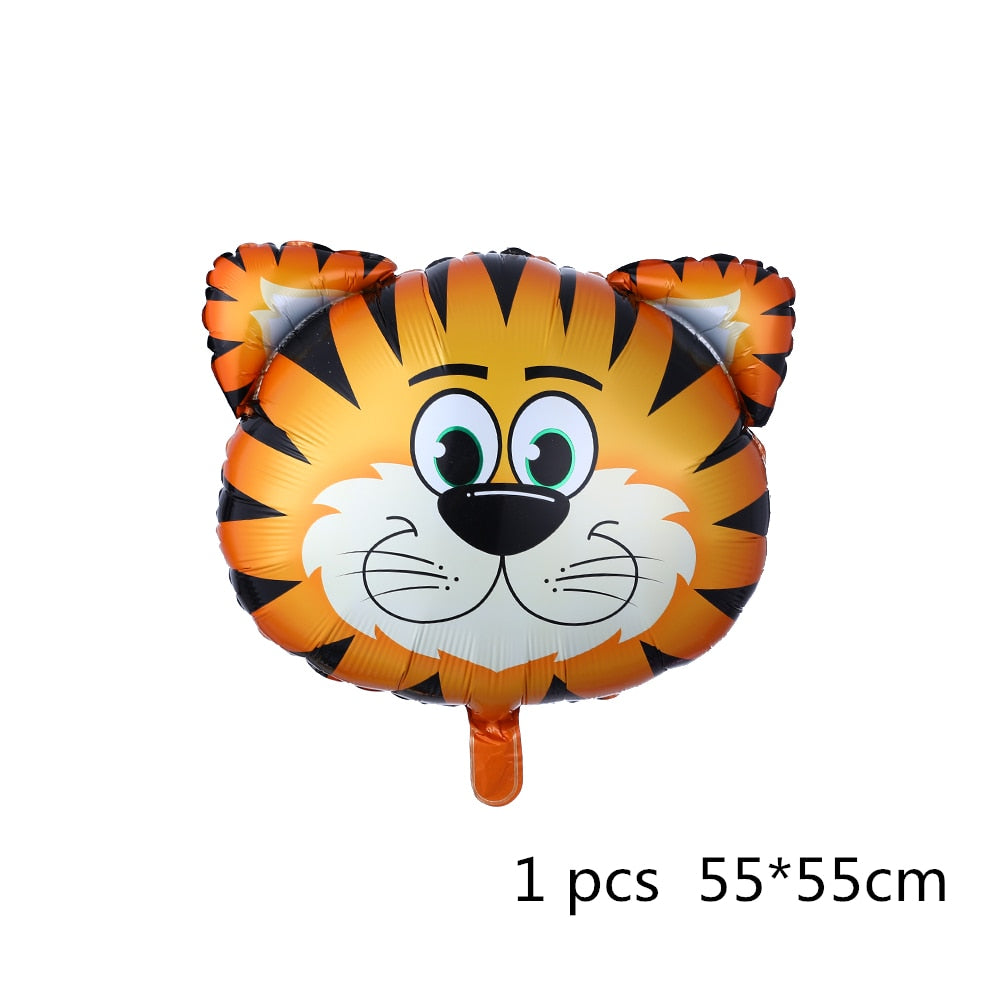 Jungle Party Animal Foil Balloon Zoo Theme Birthday Kids Cartoon Safari Decoration 