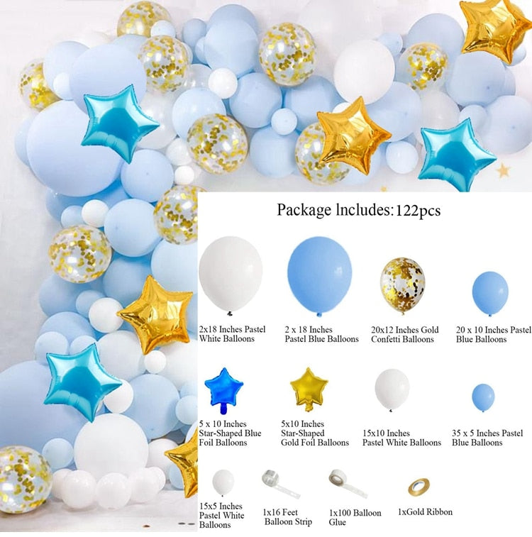 Blue Macaron Balloon Garland Arch Kit Birthday Party Decor Foil Latex Ballon Wedding Baby Shower Kids Baloon Inflatable Decorations