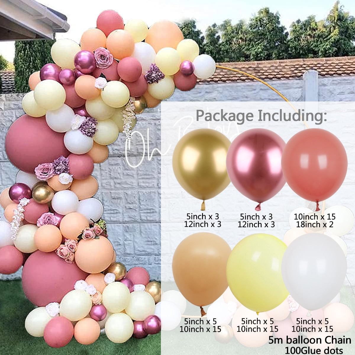 set White Gold Balloons Garland Arch Kit Dot Chrome Metallic Latex Ballon Wedding Birthday Party Decor Baby Shower Globos Inflatable Decorations