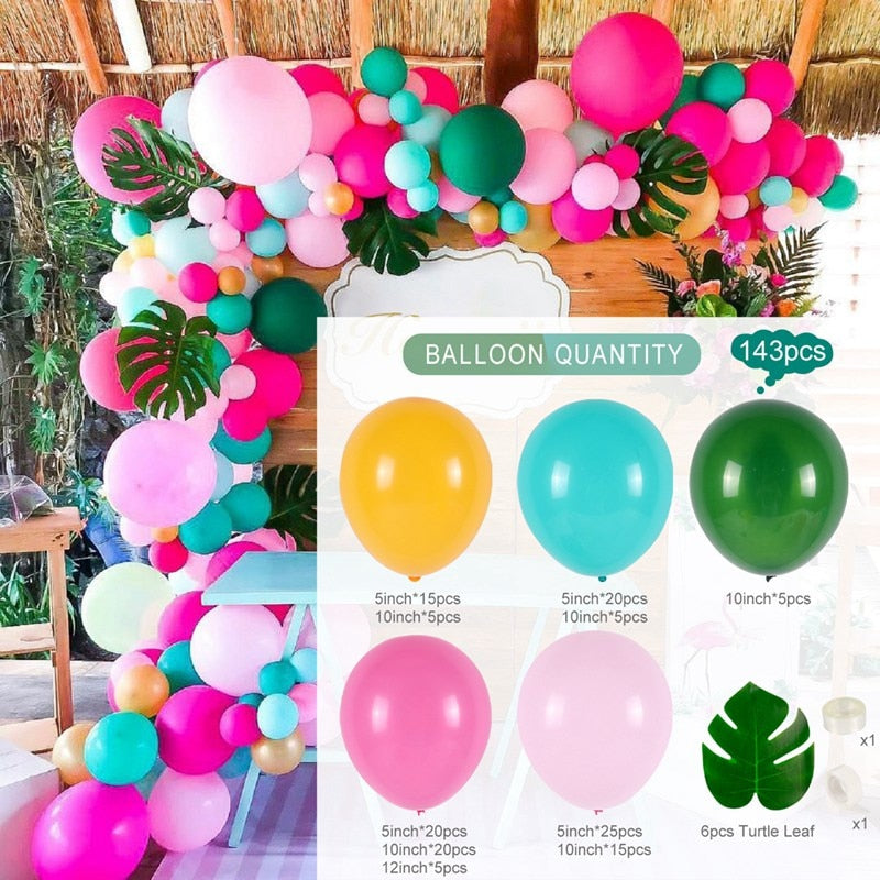 Tropical Hawaiian Balloon Garland Arch Kit Ballon Baby Shower Confetti Balloon Birthday Summer Hawaii Party Decor Wedding Party PartyDecorHQ