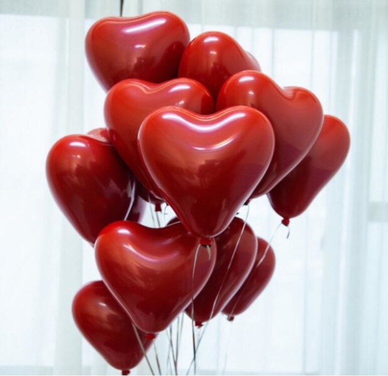 Pcs -inch Ruby Red Heart-shaped Love Balloons Set Wedding Engagement Anniversary Party Decoration 