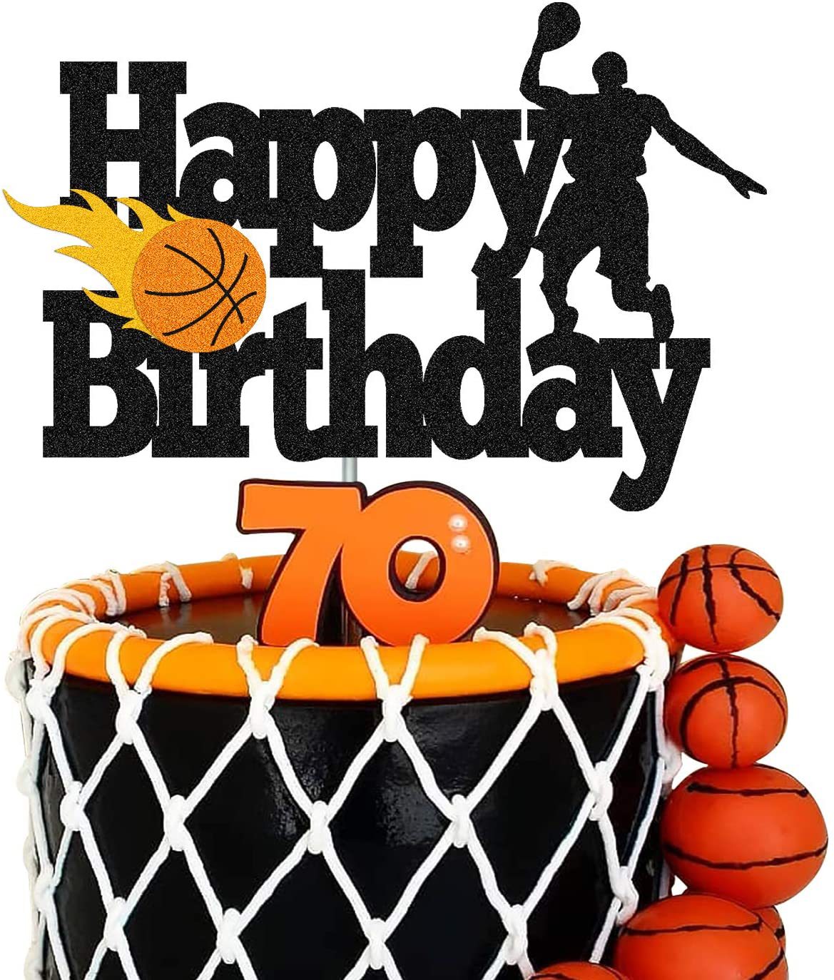 Cake Topper Boy Man Basketball Happy Birthday Cupcake Toppers Party Dessert Wedding Decoration Baby Shower Baking Supplies DIY 