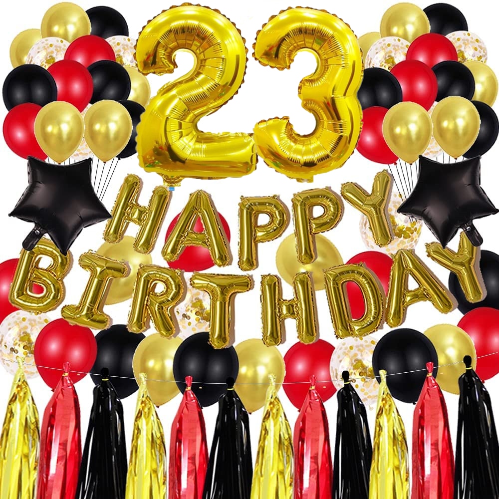 pcs Golden th Birthday Party Decorations inch Letter Balloons Banner Tassels Garland Number Latex Balloon Inflatable