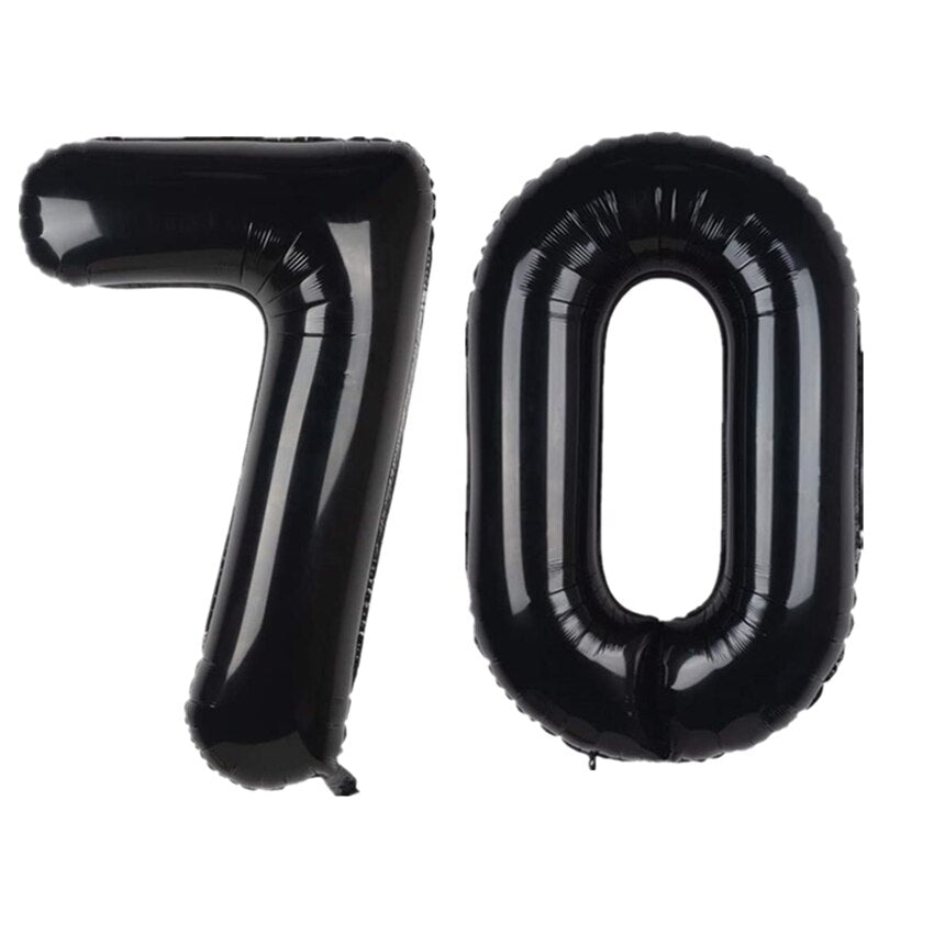 pcs inch Black Number Balloons Digit Foil Balloon Kids Adult Birthday Party Decorations Globos Anniversary Balaos 