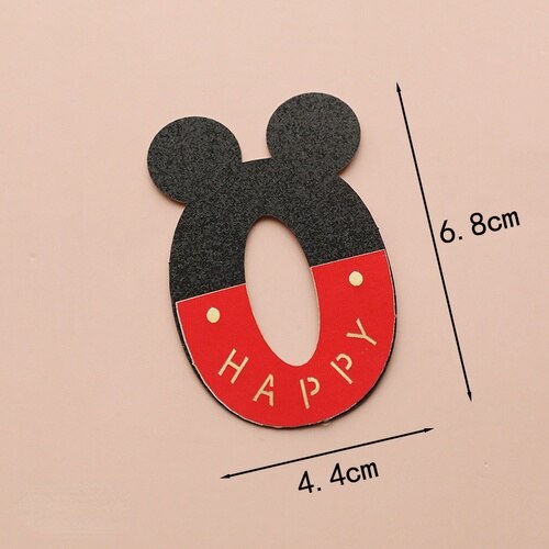 Creative Baby Happy Birthday Cute Mice Ear Number Cake Topper for Kids Birthday Party Cake Decorating Supplies Baby Shower PartyDecorHQ