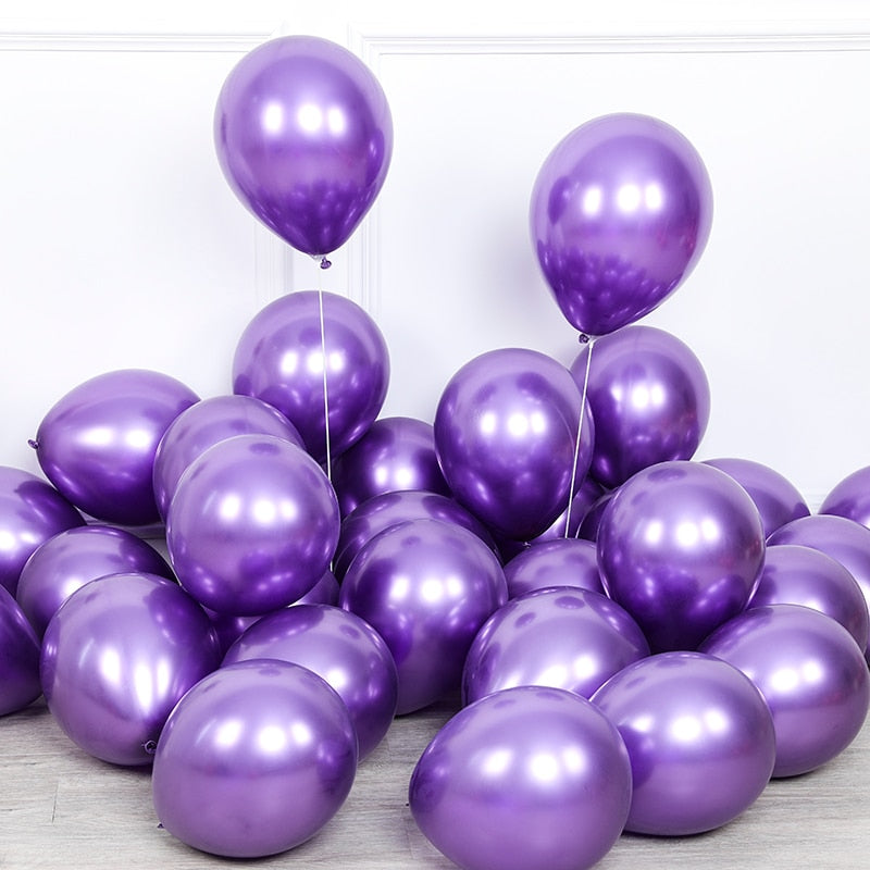 pcs inch mixed Chrome metallic shiny Latex Balloons Wedding birthday Party Decors supplies helium globos bulk sell 